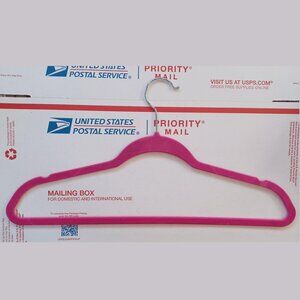 18 Pink Flexible Felt Covered Hangers